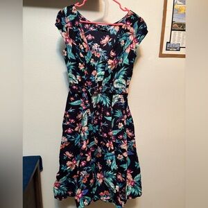 EShakti dress, size 10, NWOT, Cotton Cap Sleeve Belt Pockets 💐
